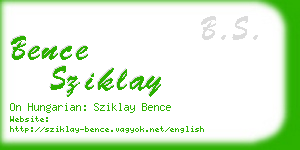 bence sziklay business card